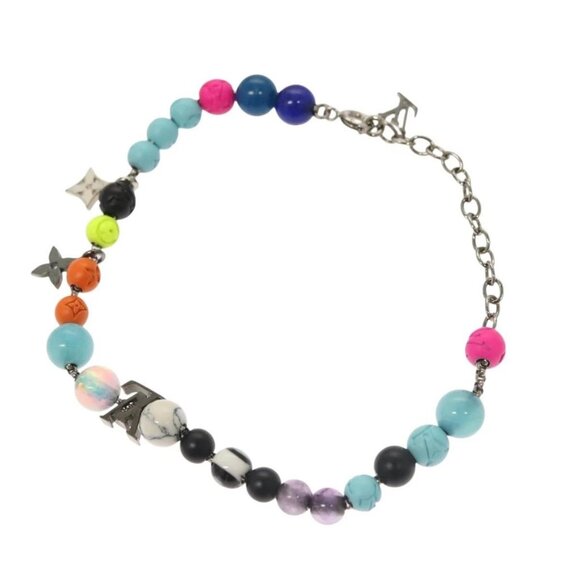LOUIS VUITTON Brass Beads Bracelet metal Light Blue MP2938 LV Auth 136336 - Picture 6 of 12